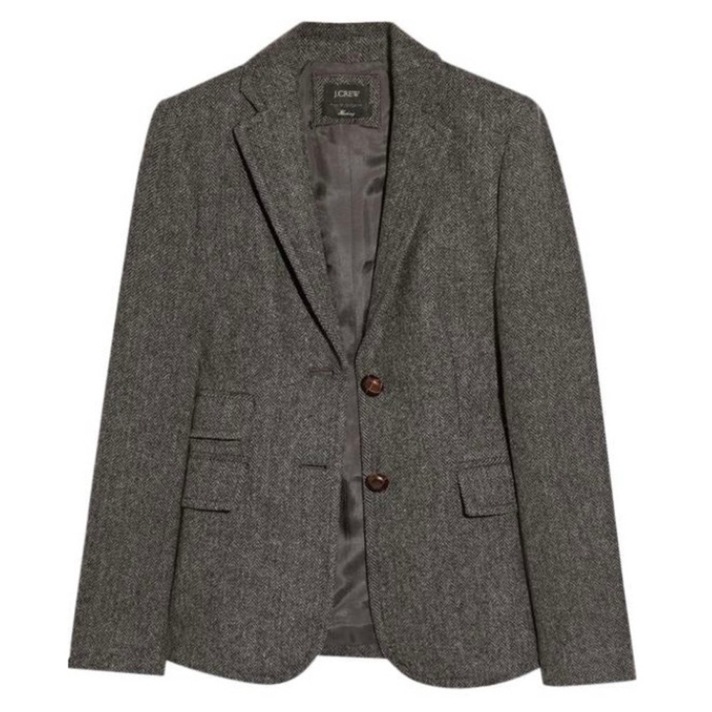 J Crew gray herringbone blazer size 4